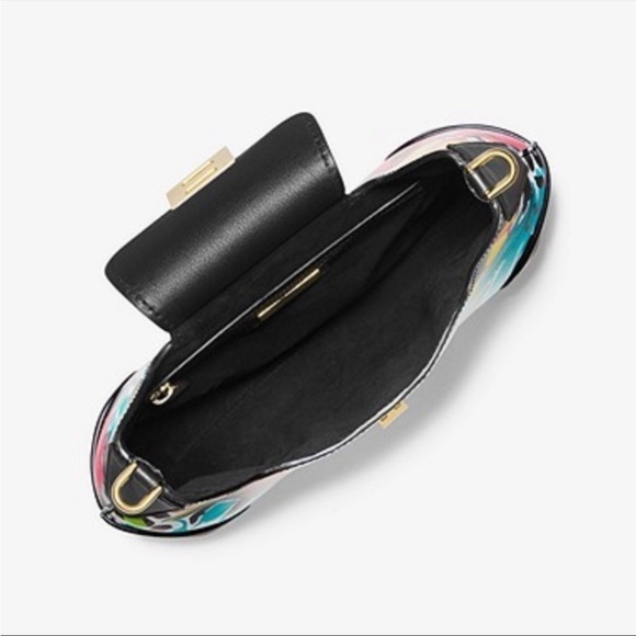 Michael Kors Collection Bancroft Medium Floral Calf Leather Shoulder Bag - Picture 2 of 12